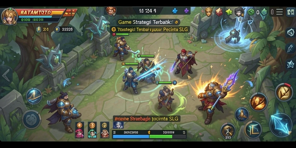 Screenshot gameplay BATAMTOTO menampilkan aksi pertempuran strategi yang seru.